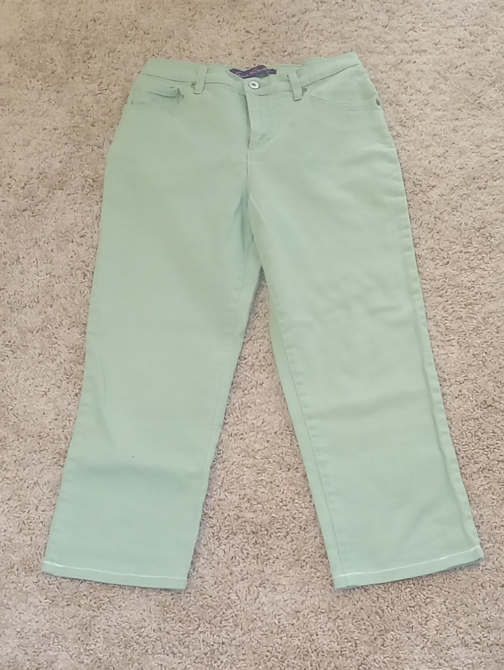 Gloria Vanderbilt Mint Green Straight-Leg Jeans Size 6